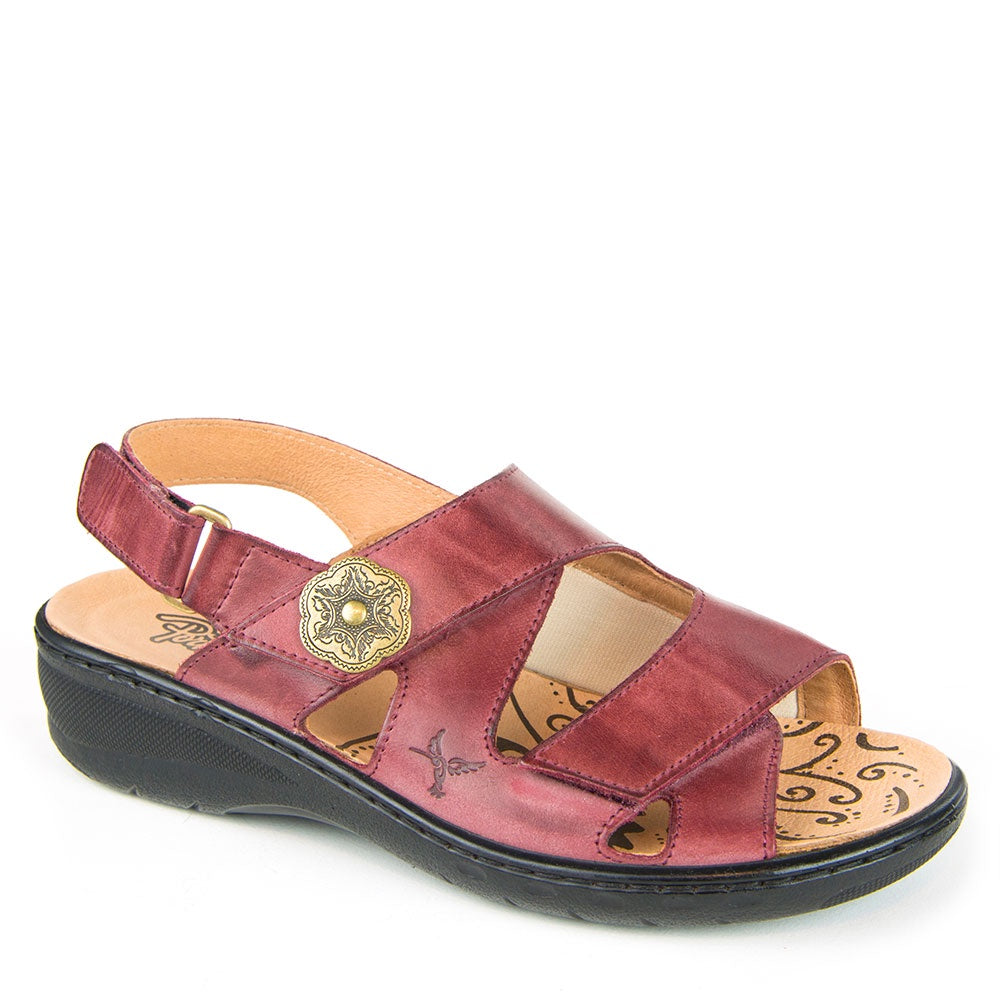 Portofino ND5596 Burgundy Stretch Slip On Sandal