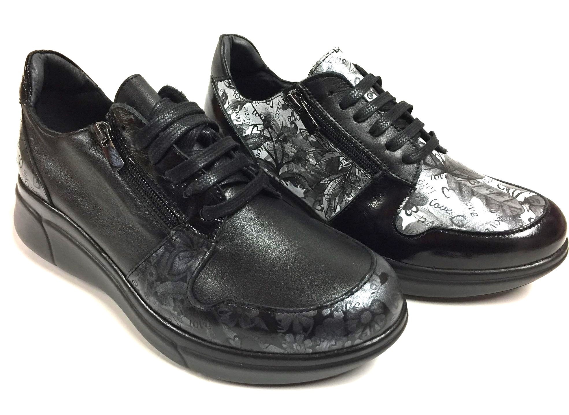 Portofino Women's Black Leather Laced Shoe