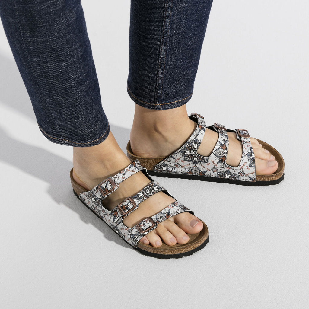Birkenstock Florida Flowers Birko-Flor Navy (W)(R)