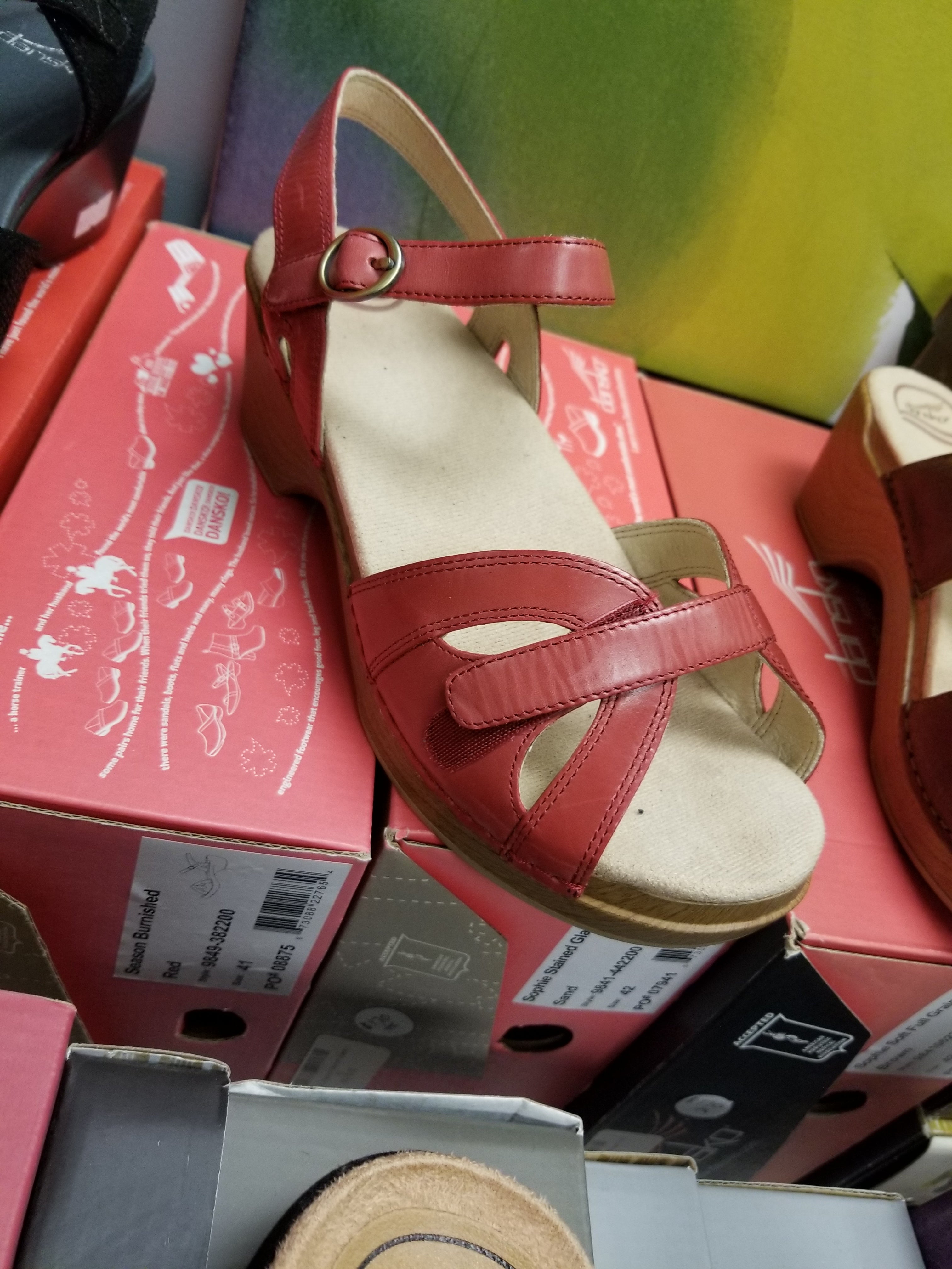 Dansko Seasoned Burnished Red Sandal