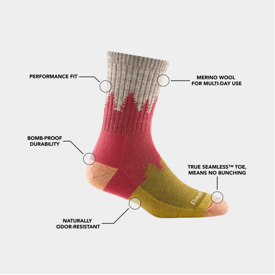 Darn Tough Treeline Micro Crew Cush Socks