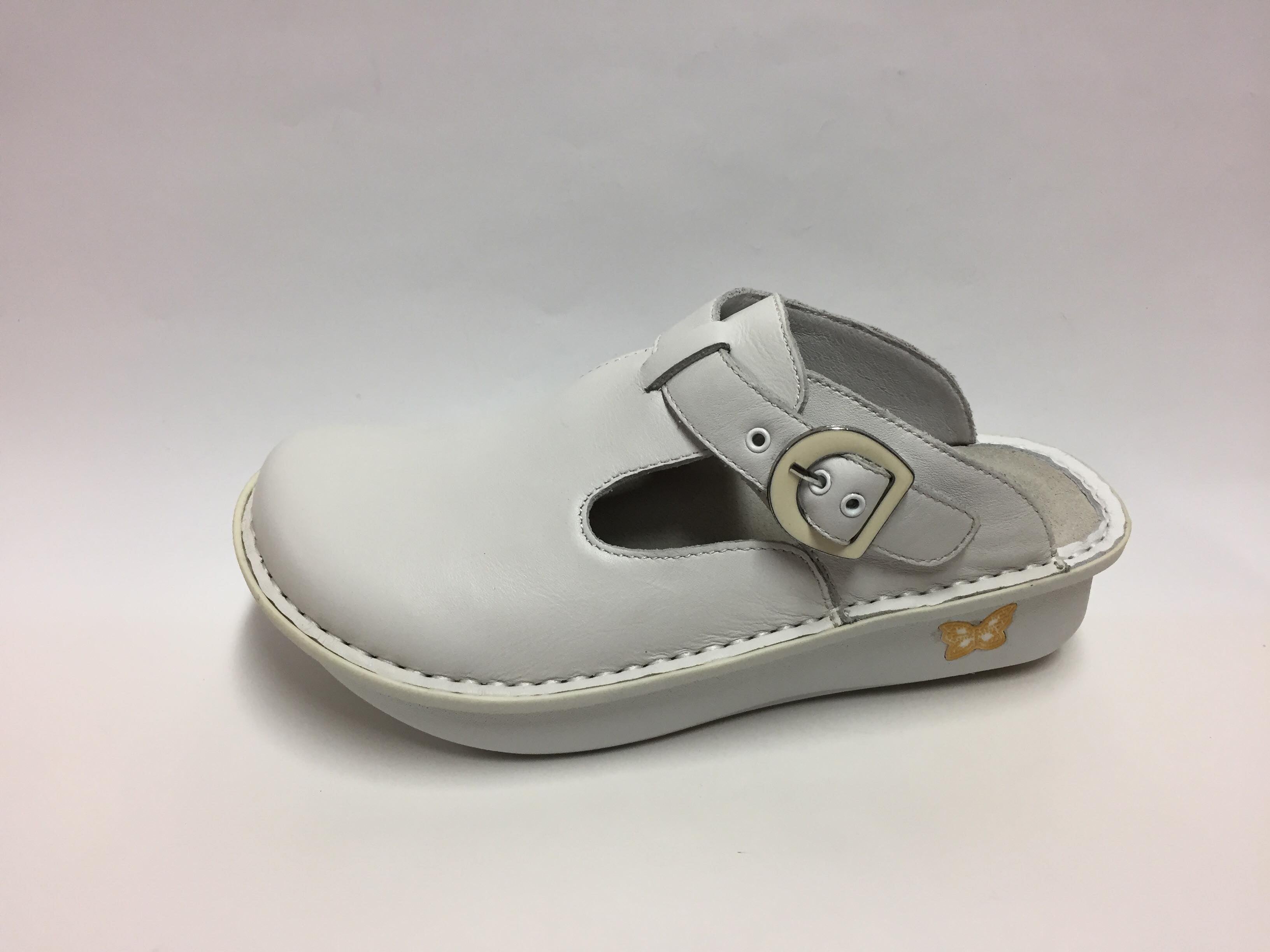 Alegria Donna White Clog