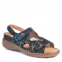 Portofino Black Leather Closed Back Sandal